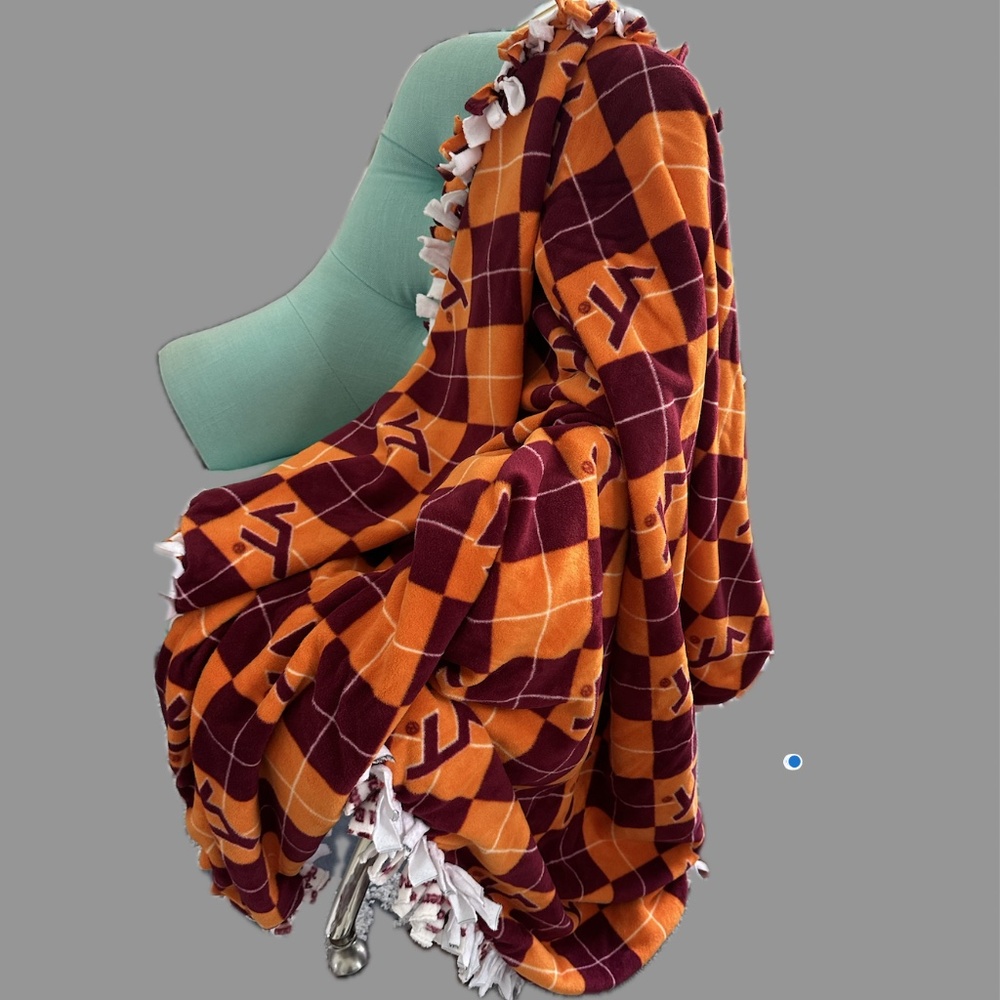 Handmade Virginia Tech Throw NWT  55"x65"